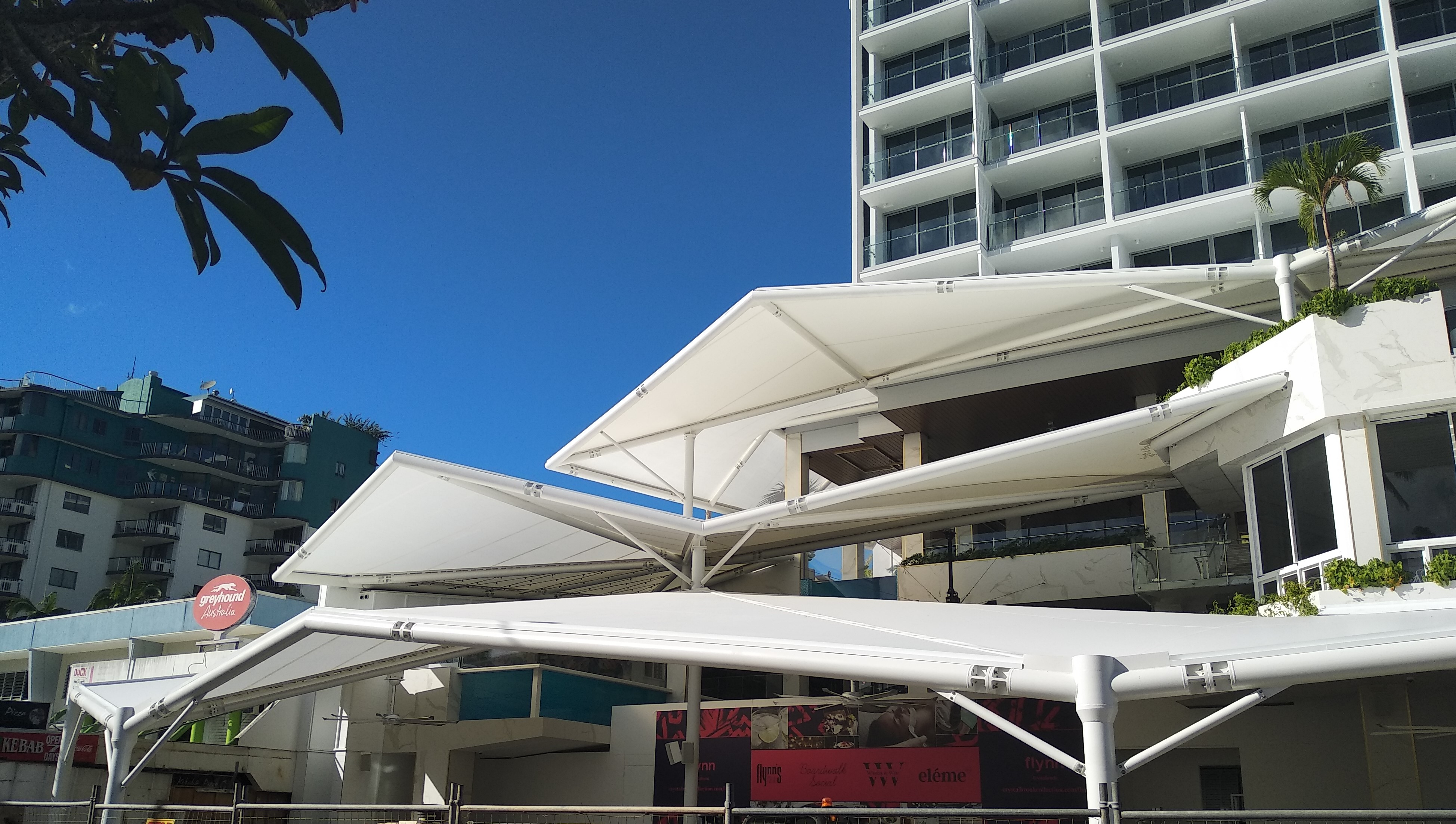 Multiple statement canopies for a hotel redevelopment